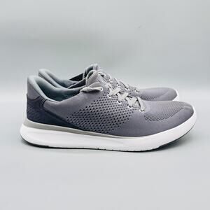Kizik Shoes Mens 10.5 Gray Knit Lima Hands Free Lace Up Walking Sneakers Casual